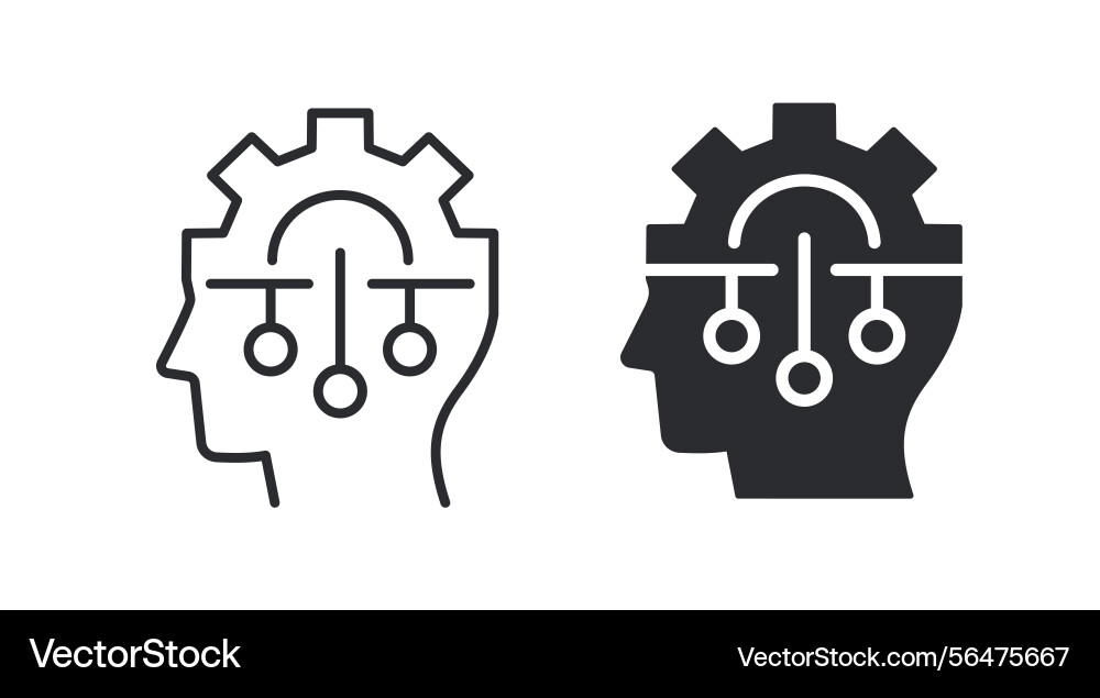 Artificial intelligence icons symbol machine Artificial intelligence icons symbol machine vector image