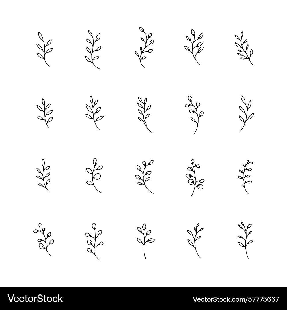 Balanced botanical forms a collection of simple Balanced botanical forms a collection of simple Vector Image