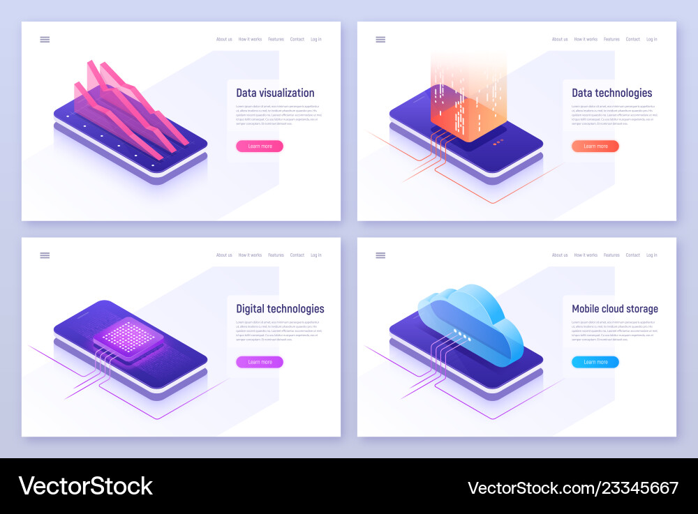 Cloud Data Storage Concepts vector image