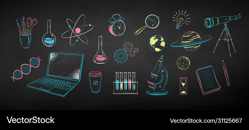 Collection science objects Collection science objects vector image