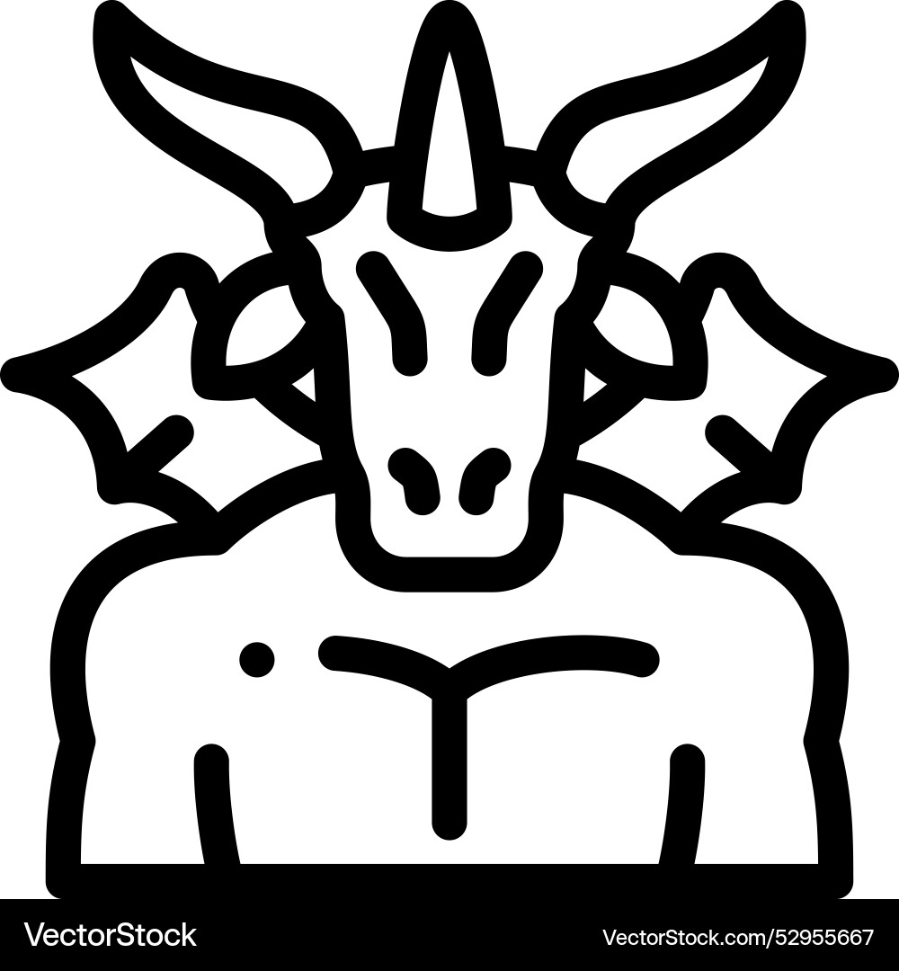 Demon icon thin linear style design isolated Demon icon thin linear style design isolated vector image