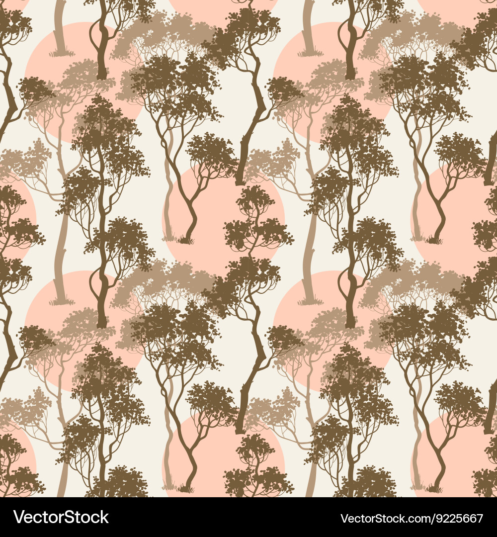 Forest Trees Seamless Pattern Vector Image