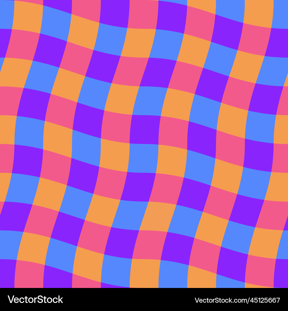 Groovy psychedelic wavy chessboard nahtlos Groovy psychedelic wavy chessboard nahtlos vektorbild