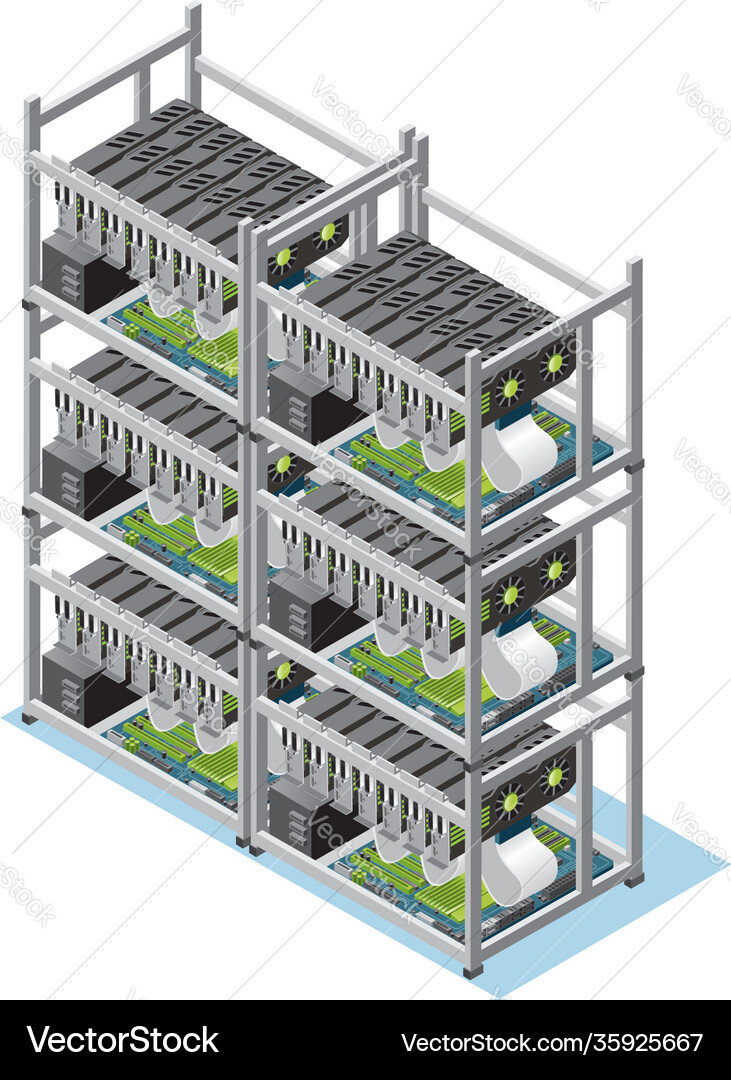 Isometric crypto currency mining farm concept – Royalty-Free Vector |  VectorStock