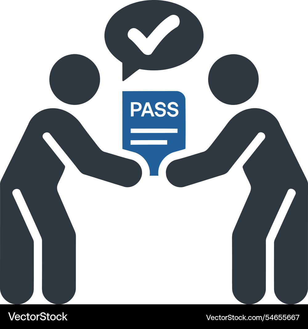 Passing document approval icon Vector Image