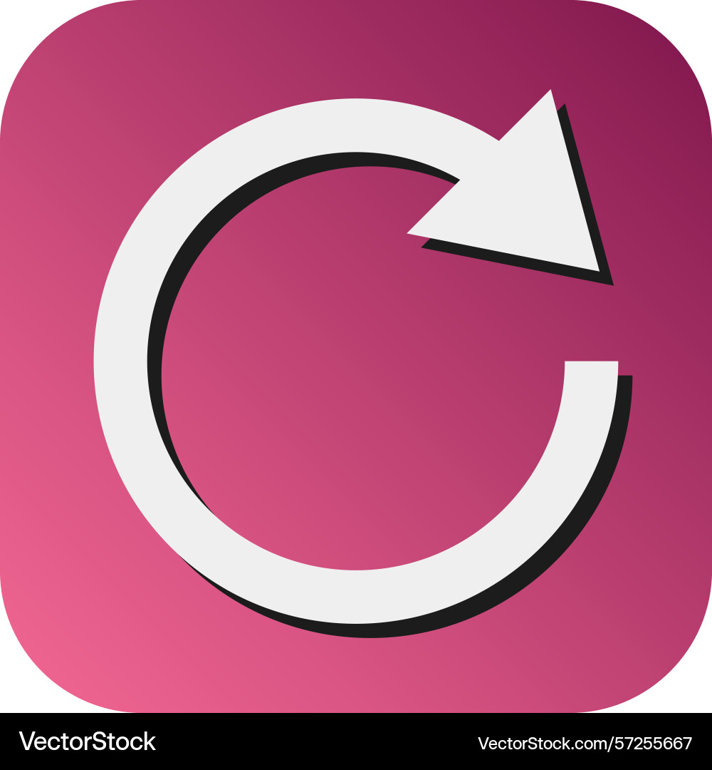 Reload glyph gradient background icon vector image