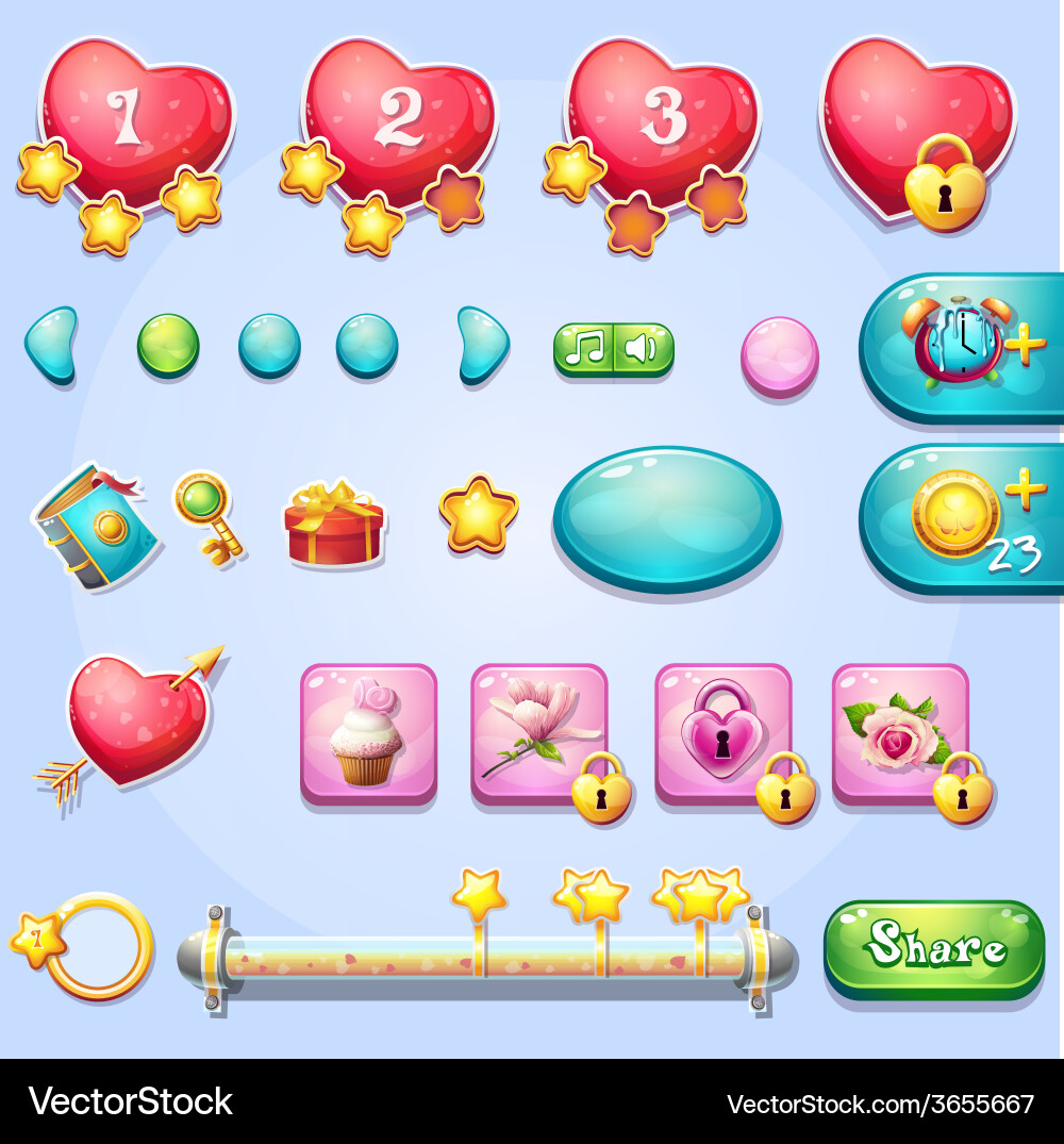 Set of different elements on the theme vector image
