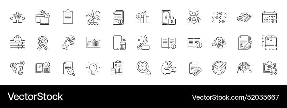 Teamwork megaphone and report line icons for web Teamwork megaphone and report line icons for web vector image