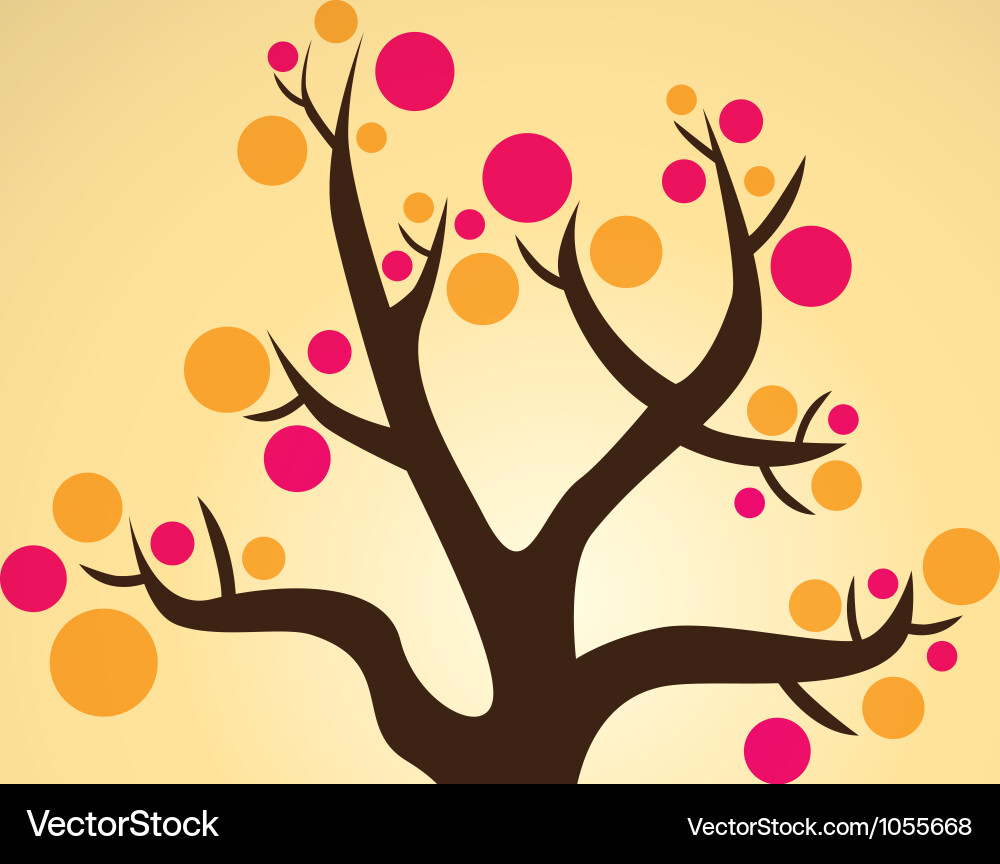 Abstract Tree with Bubbles Vector Image