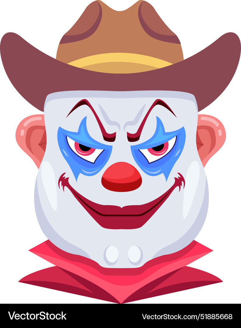Basic rgbclown scary face with smile expression f Vector Image