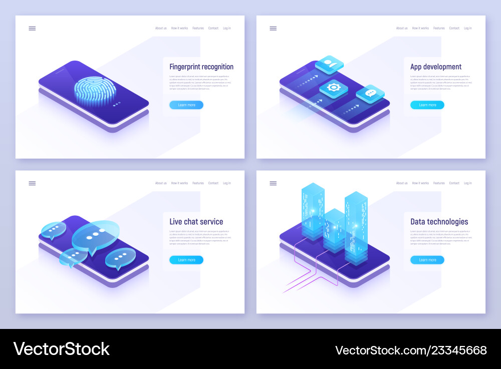Fingerprint recognition mobile app development Fingerprint recognition mobile app development vector image