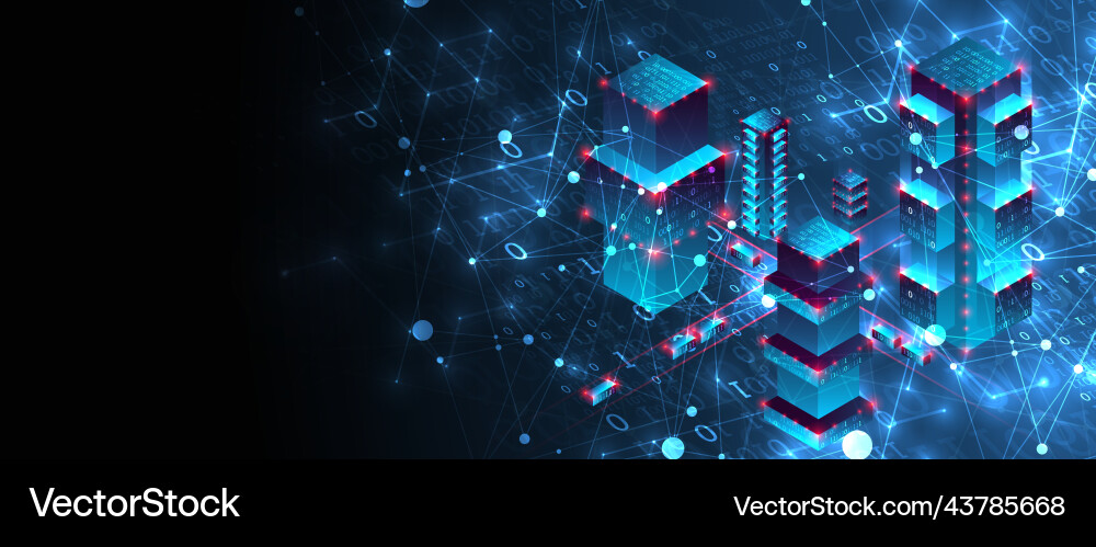 Isometric big data concept database abstract Isometric big data concept database abstract Vector Image
