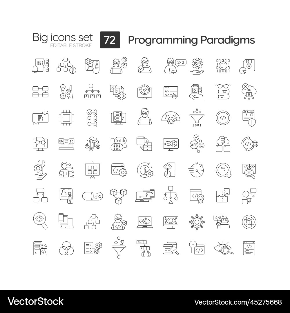 Programming Paradigms Icons vector image