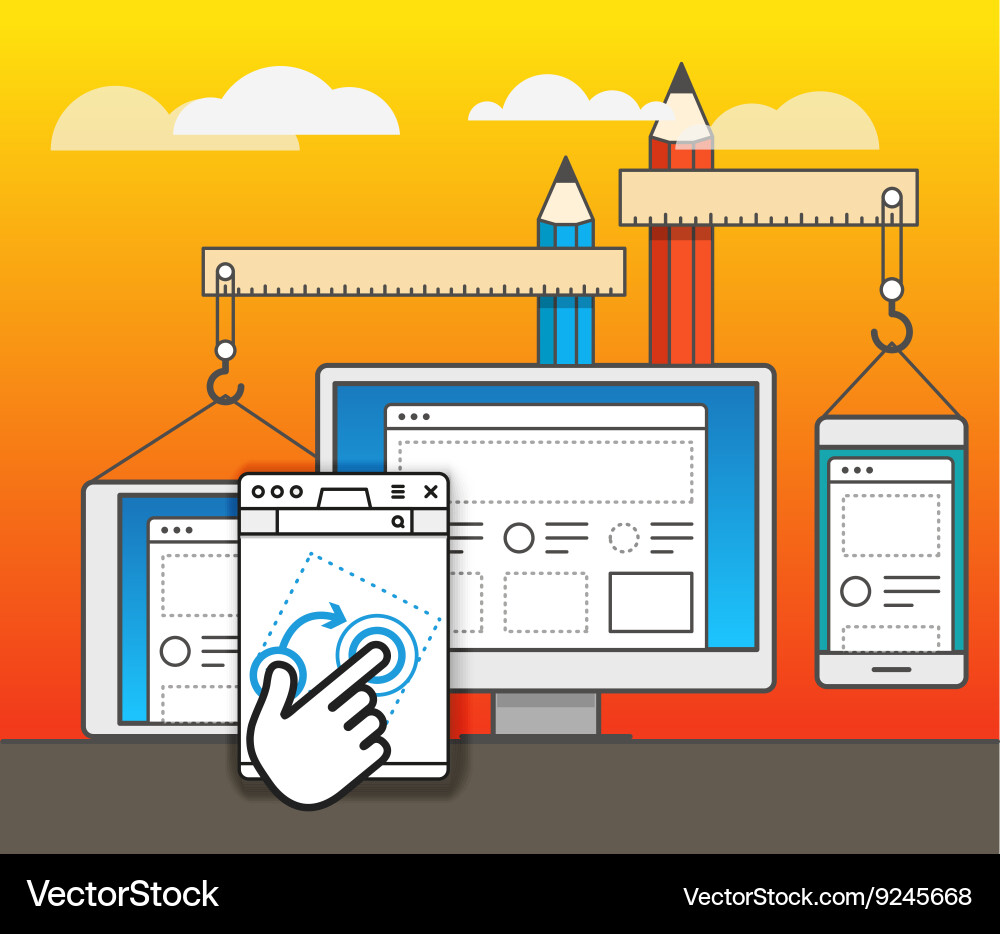 Web site constructor design concept vector image