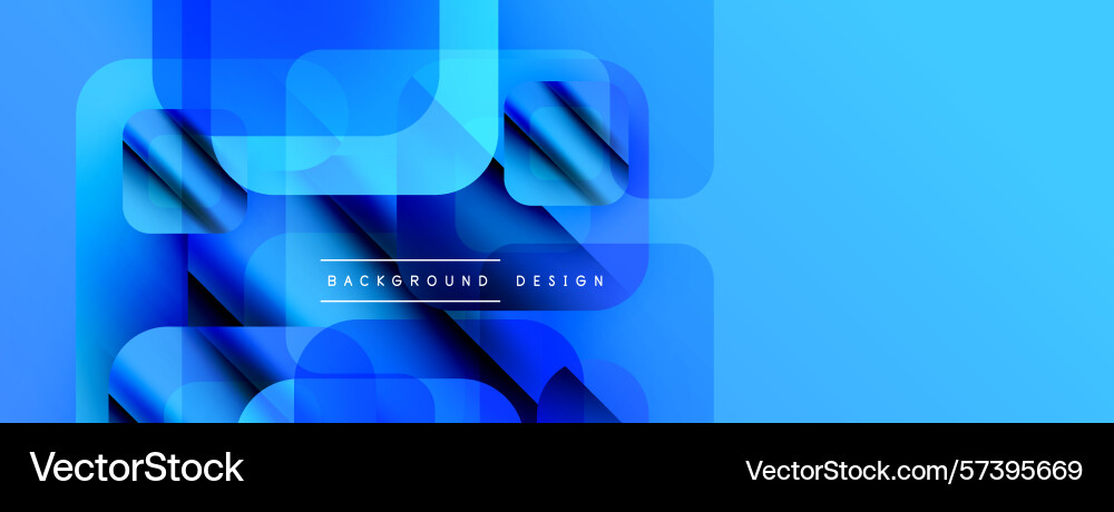 Abstract blue design features overlapping rounded Vector Image