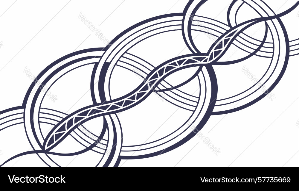 Abstract interlocking chain link pattern design vector image