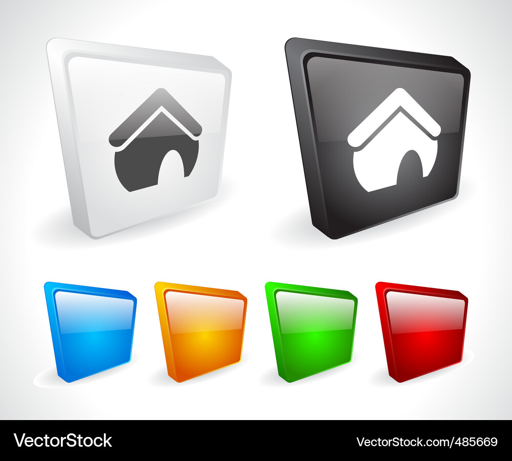 Color 3d buttons for web Vector Image