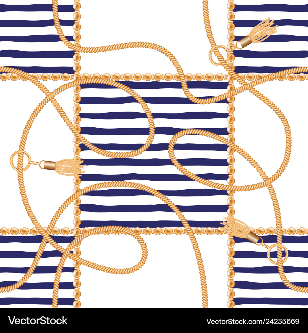 Marine Chains and Tassels Pattern Vector Image