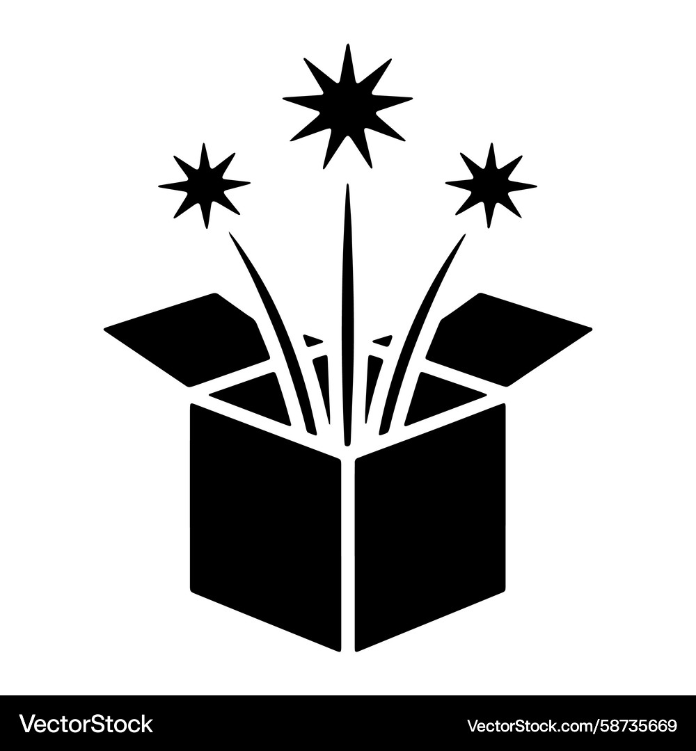 Open Star Box Celebration Vector Image