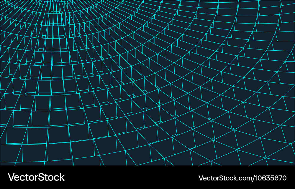 Abstract 3d illuminated distorted mesh sphere vector image