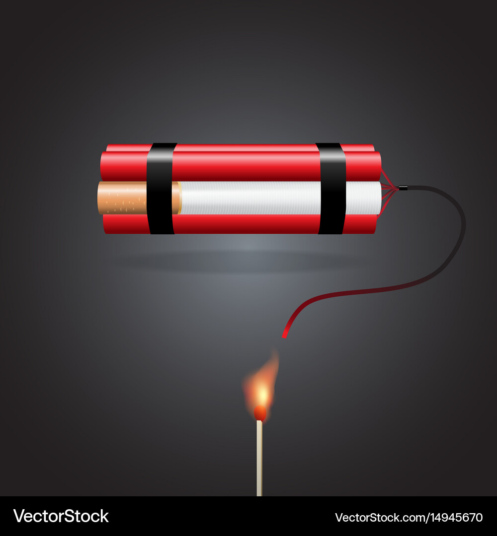 dynamite cigarette Cigarette with dynamite – Royalty-Free Vector