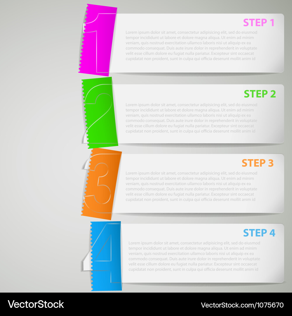 Colorful Paper Strips with Stickers vector image