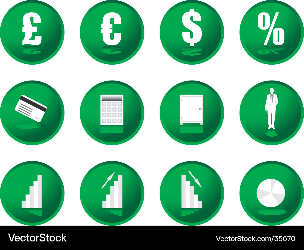 Finance buttons Vector Image
