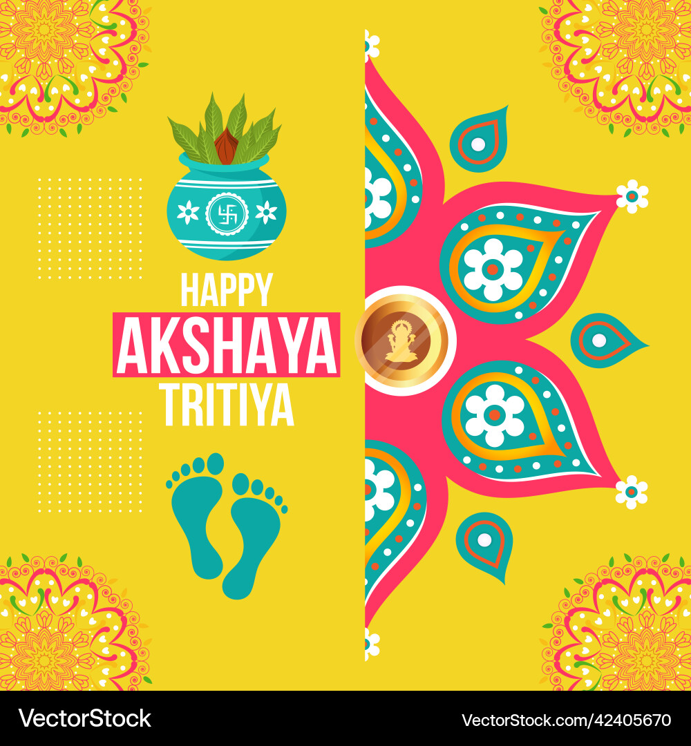 Happy akshaya tritiya banner design Happy akshaya tritiya banner design vector image