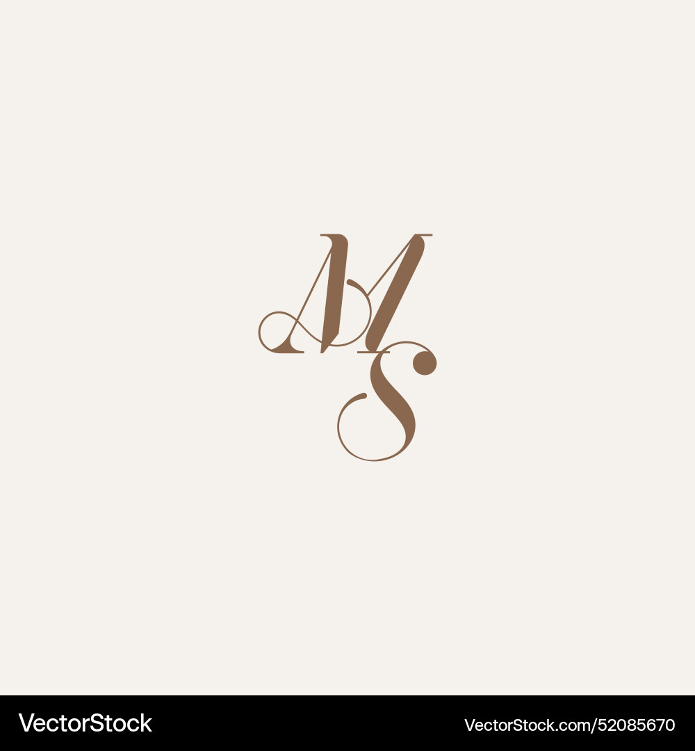 Initial monogram logo wedding concept design Vector Image