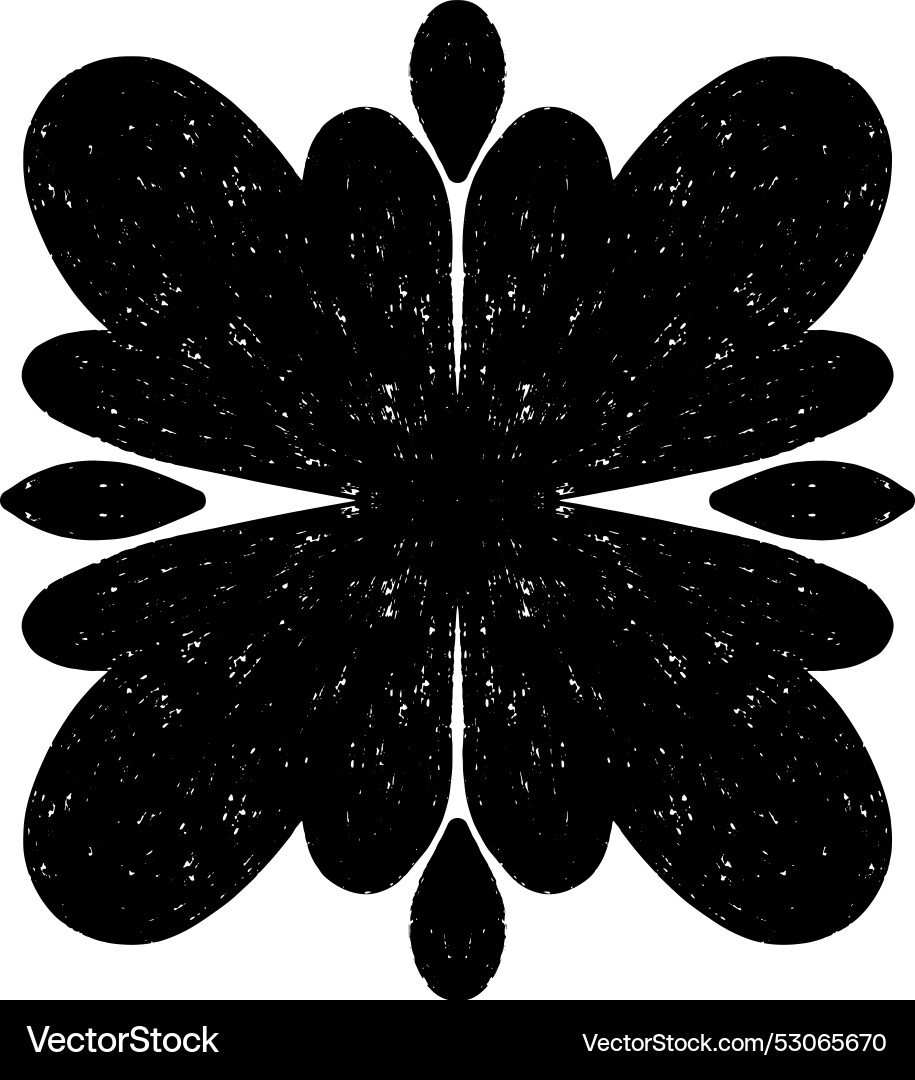 Pattern symmetrical texture imprint black element Vector Image