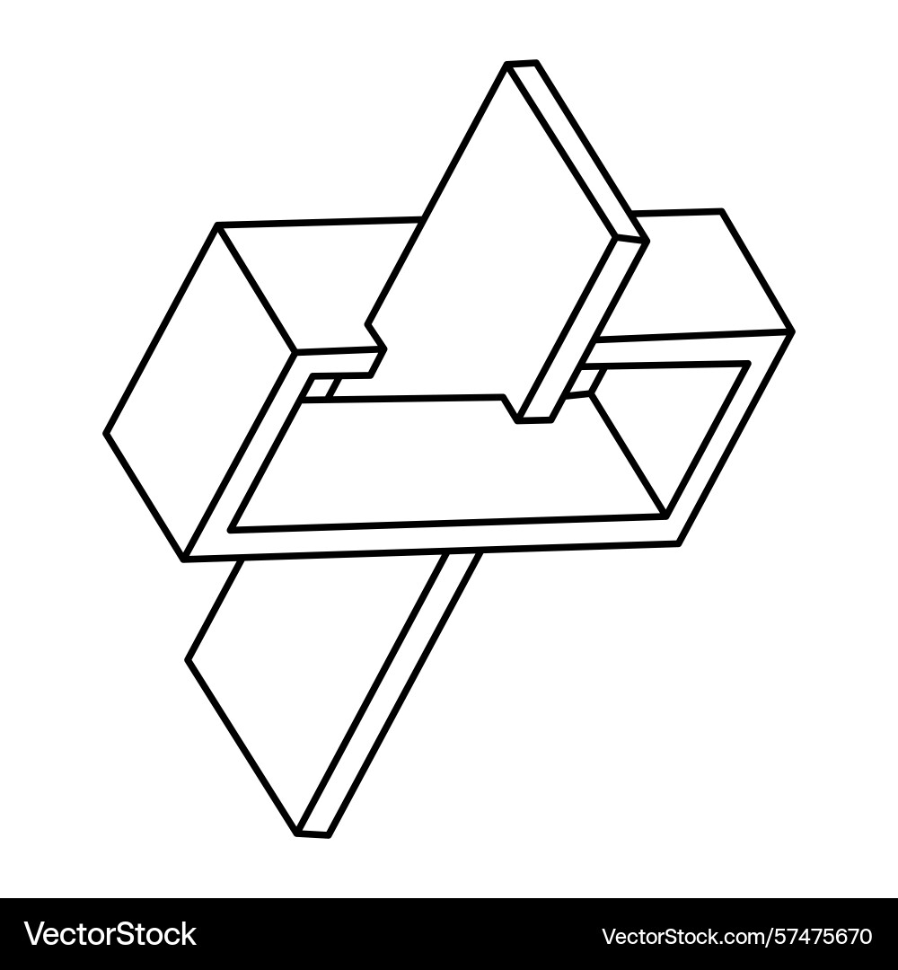 Unreal geometric figures impossible shape web Vector Image