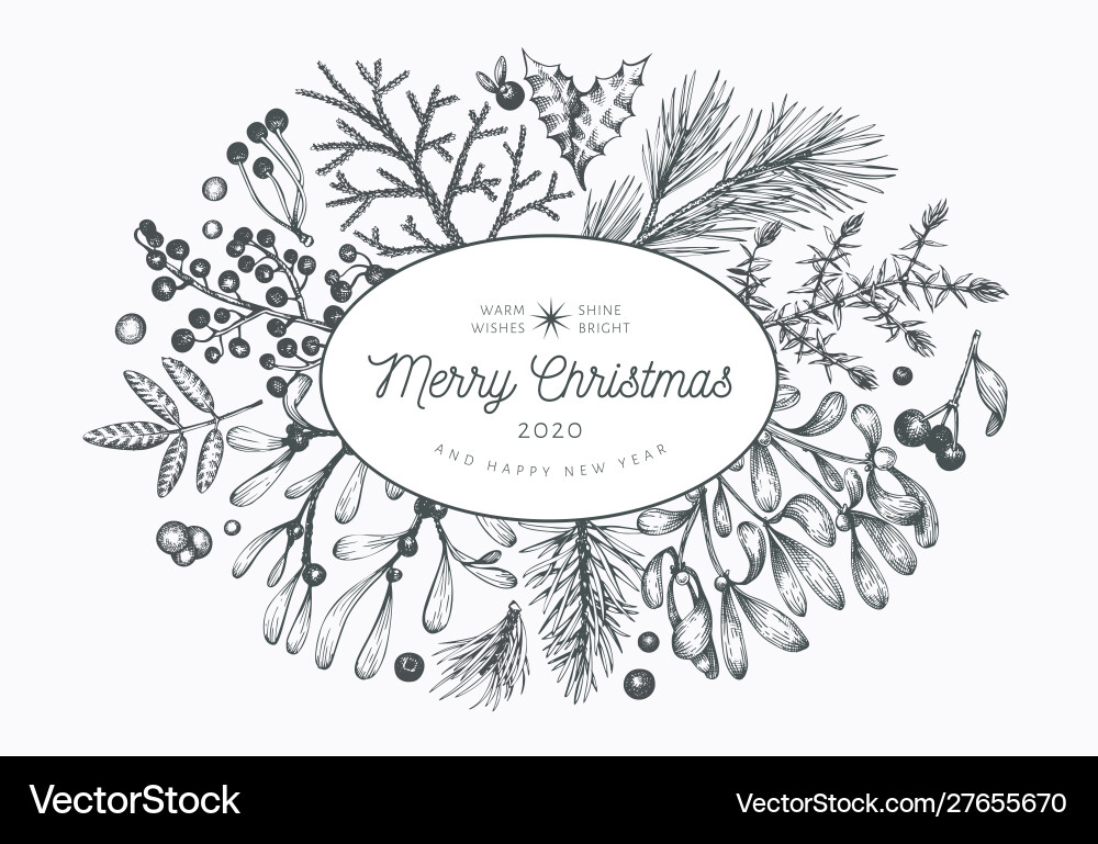 Weihnachtshand gezeichnete Grußkartenvorlage Weihnachtshand gezeichnete Grußkartenvorlage vektorbild