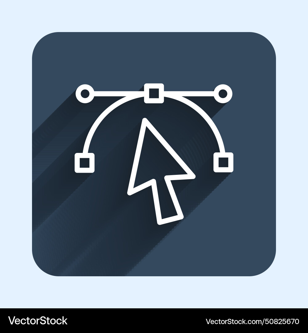 White line bezier curve icon isolated with long Vector Image