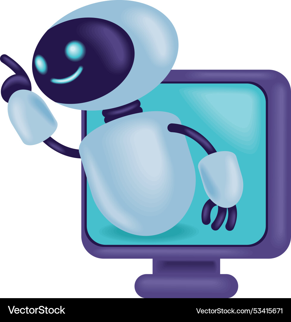 Ai robot on computer technology Vector Image