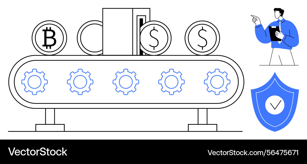 Automated financial processes with blockchain vector image