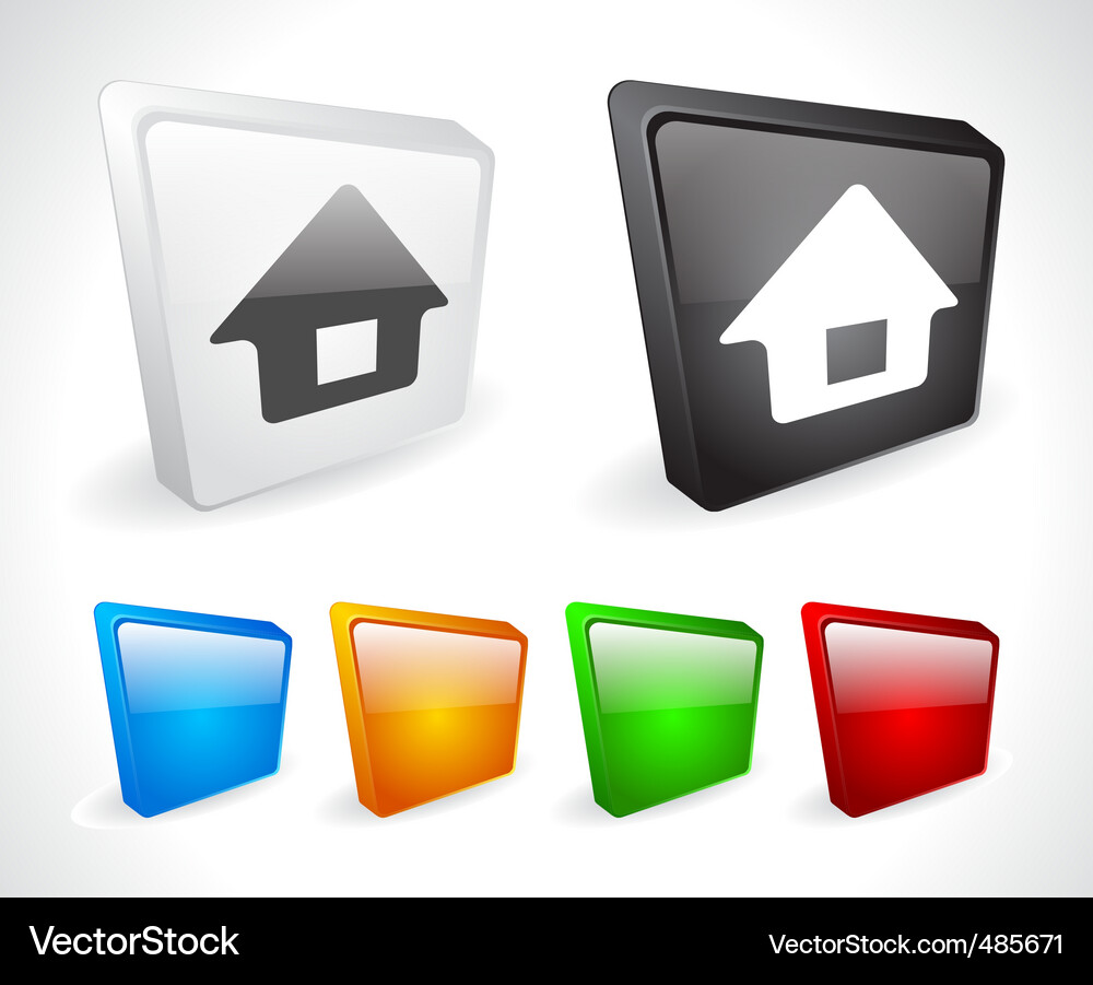 Color 3d buttons for web Vector Image