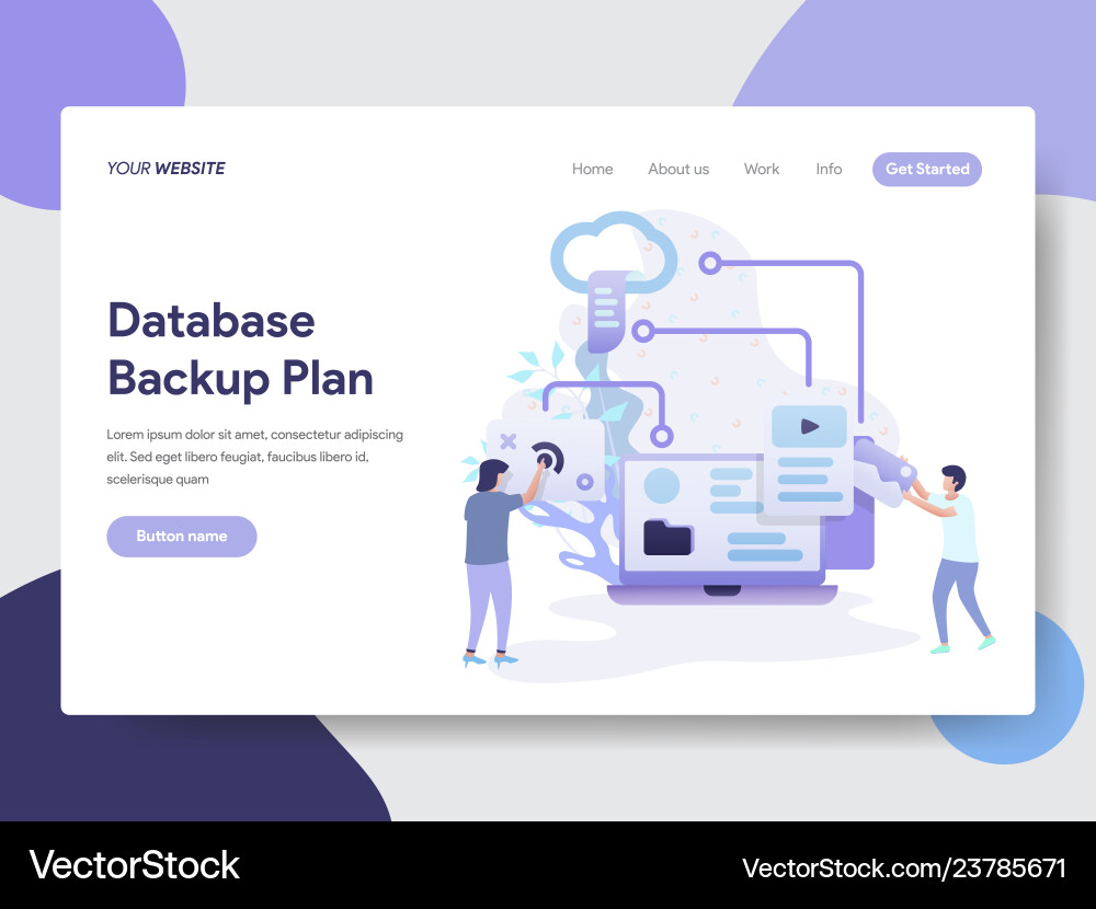 Database Backup Concept - Modern Plan vector image