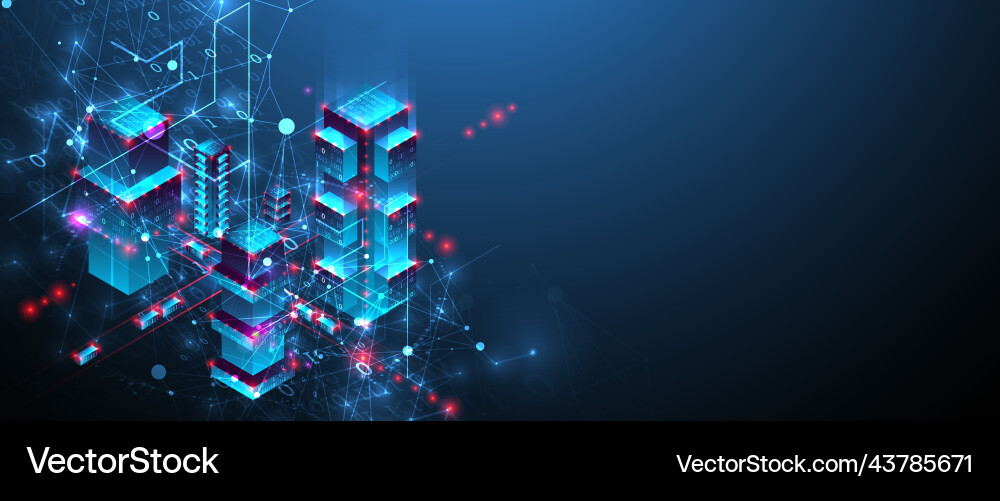 Isometric big data concept database abstract Isometric big data concept database abstract vector image