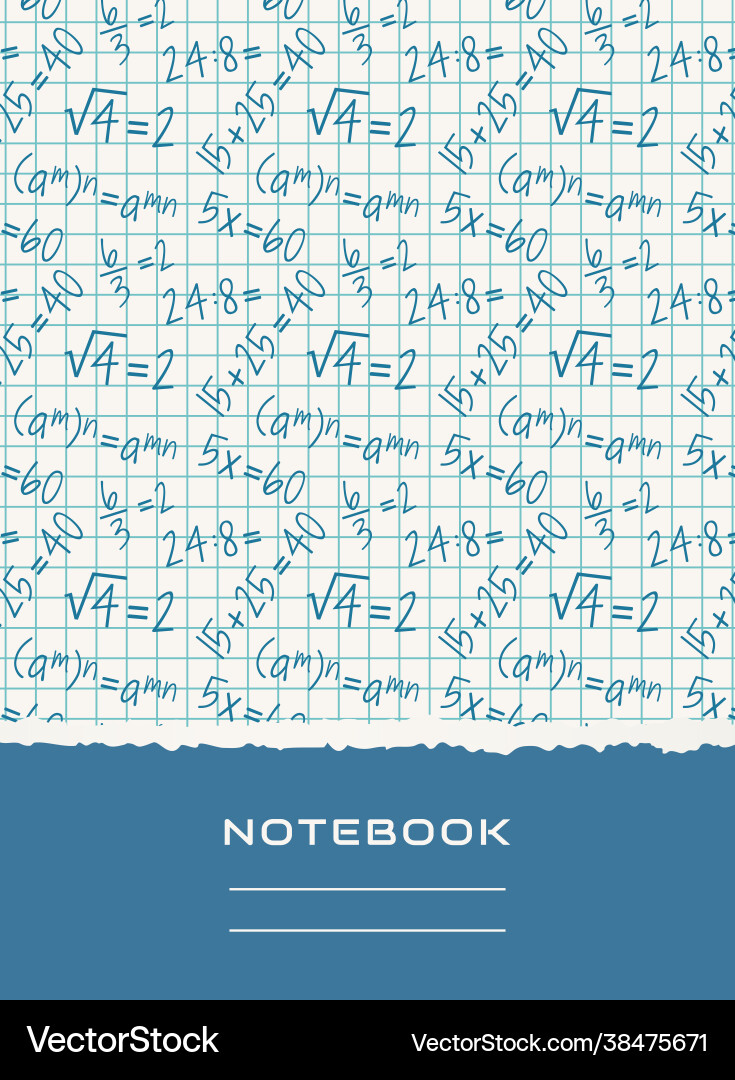 Notebook cover design mathematical background Notebook cover design mathematical background vector image