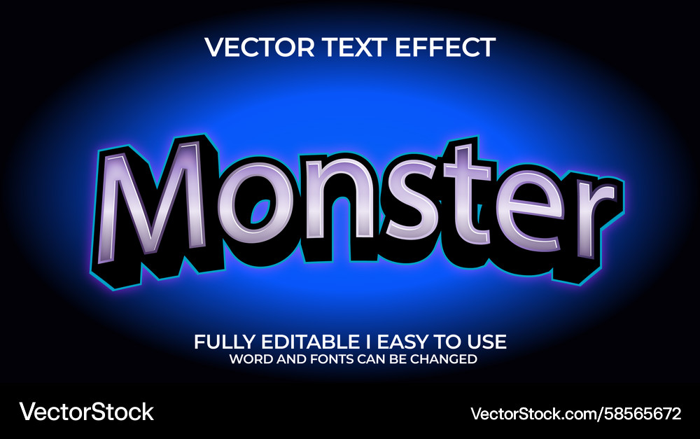 3D Text Effect - Modern Gradient Vector Image