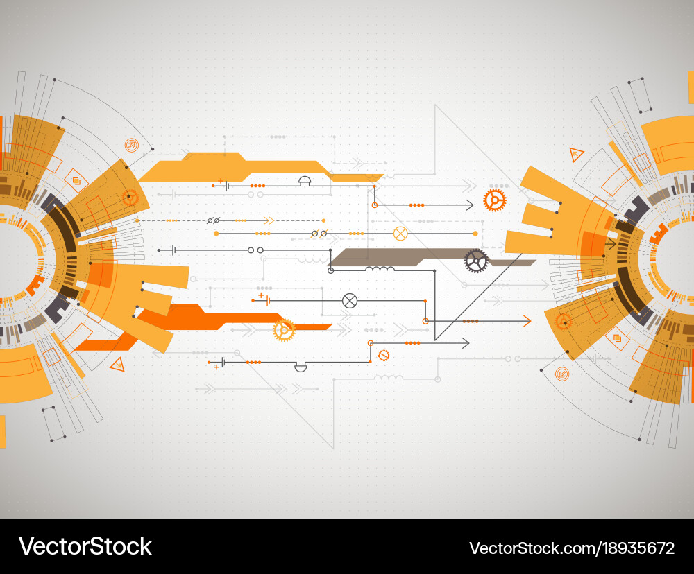 Abstract technological background with various vector image