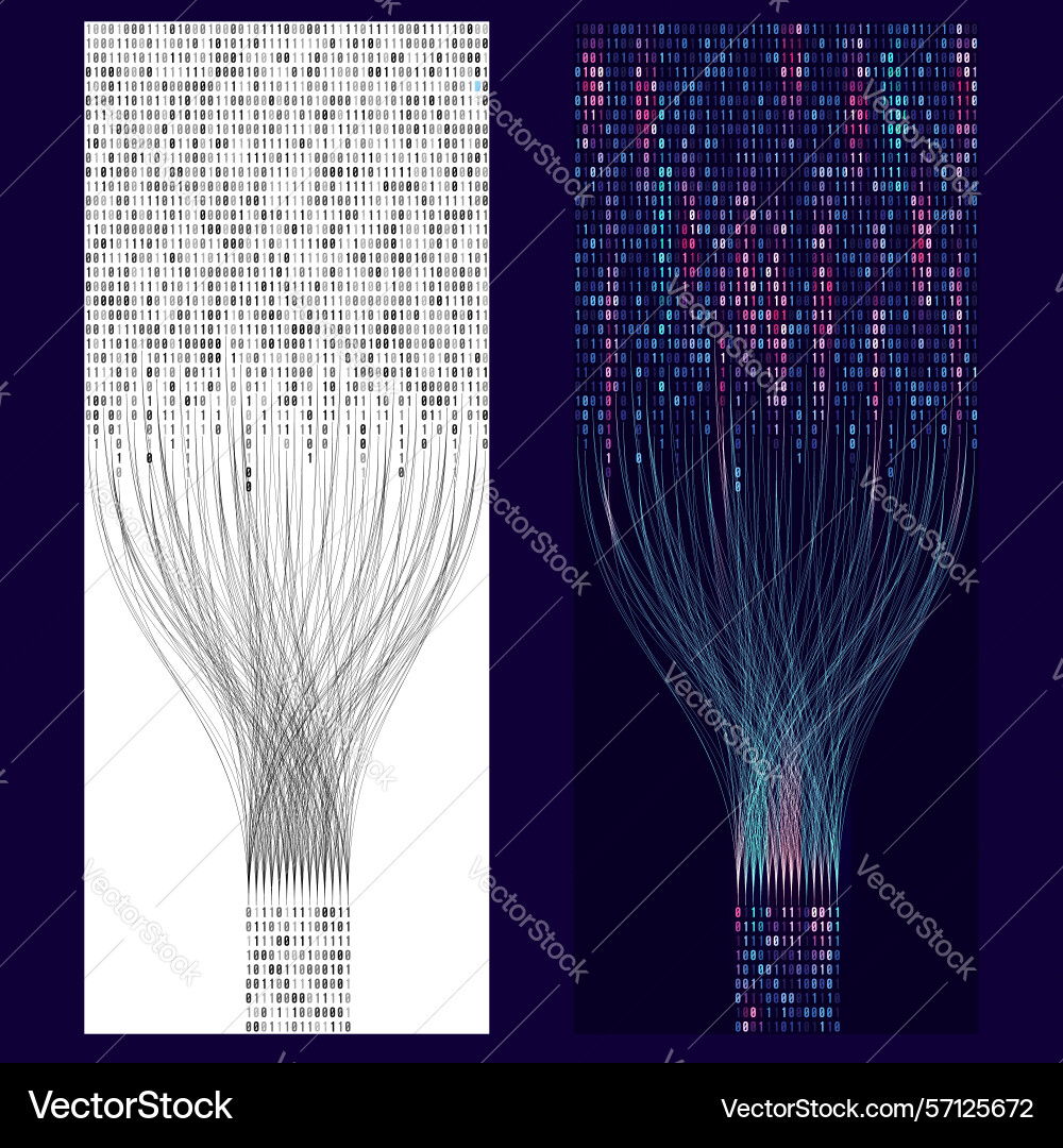 Big data network visualization concept machine Big data network visualization concept machine vector image