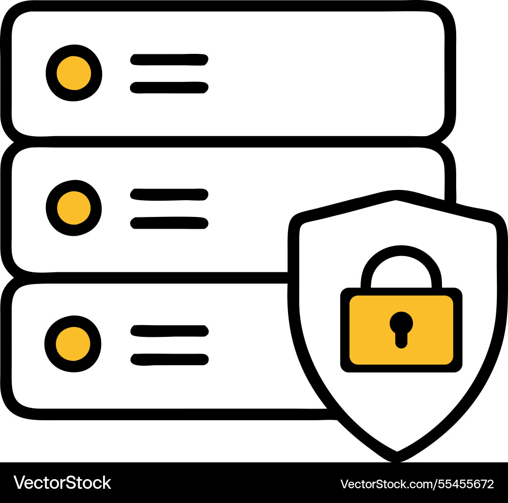 Data security server icon vector image