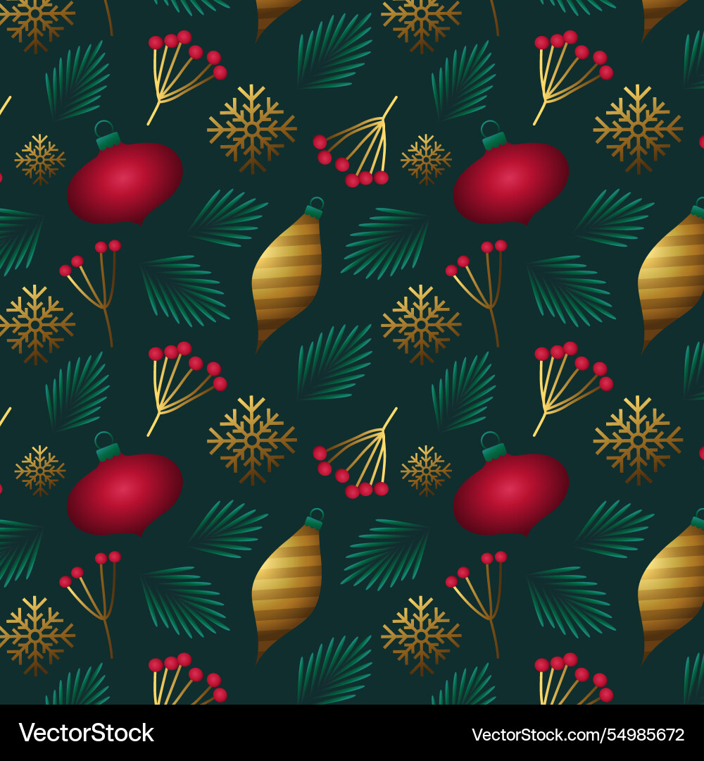 Gradient christmas pattern design vector image