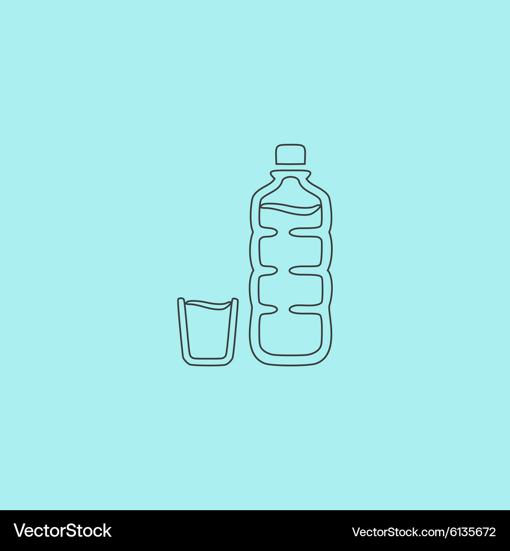 Plastikflasche und Glas Vektorbild