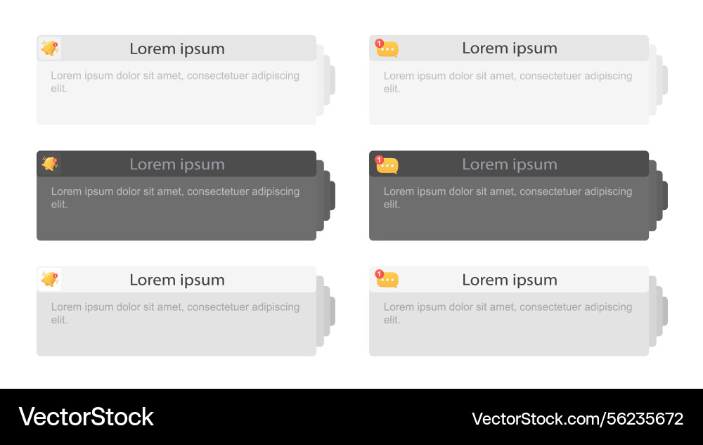 Push notification window with bell dialog Vector Image
