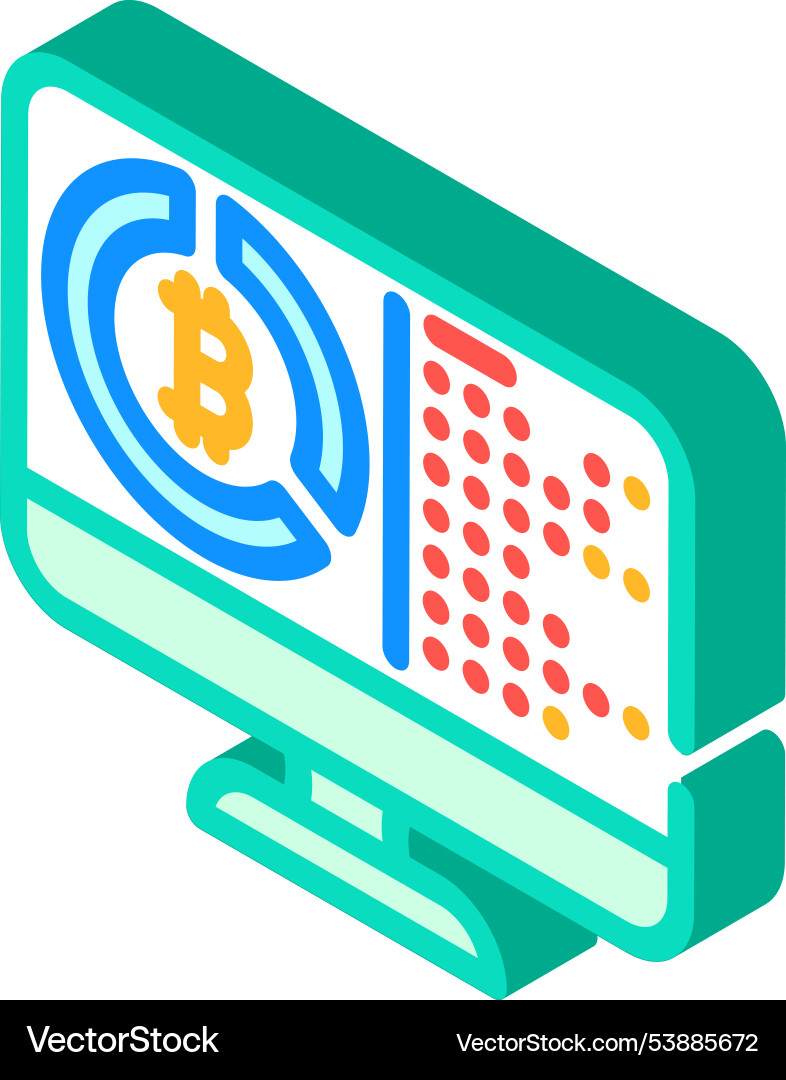 Software cryptocurrency mining isometric icon Vector Image