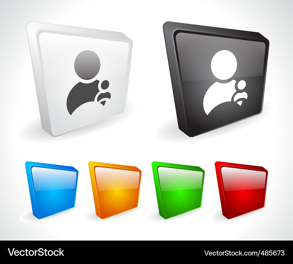 Color 3d buttons for web Vector Image