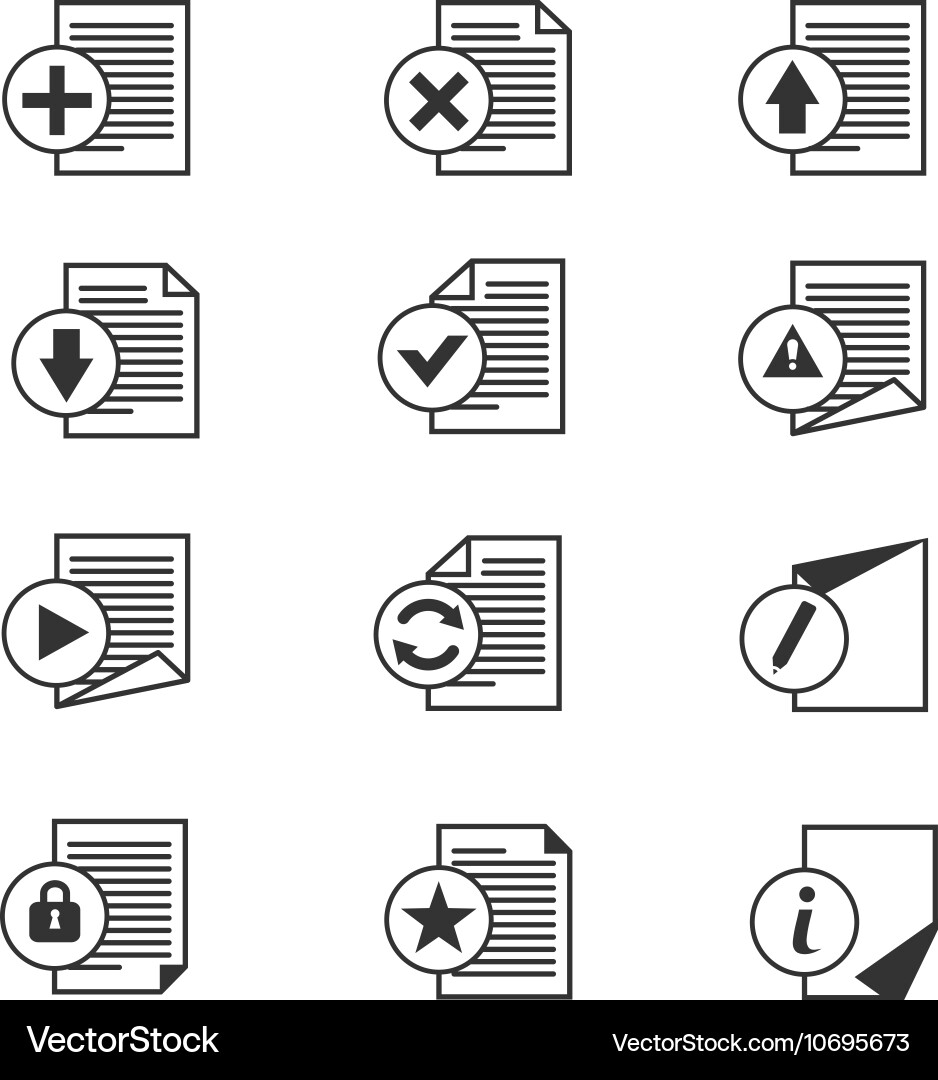 File document icons set vector image