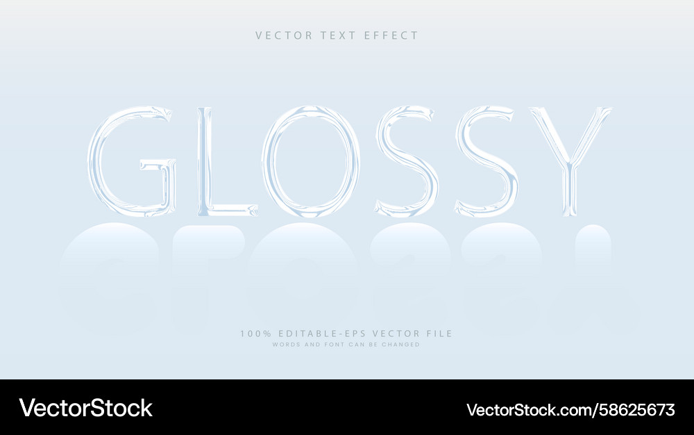 Glossy 3d editable text effect template Glossy 3d editable text effect template Vector Image